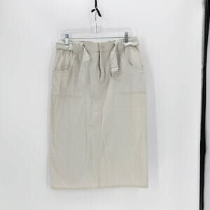 North Crest 90s midi off white belted skirt size 14 festival casual summer